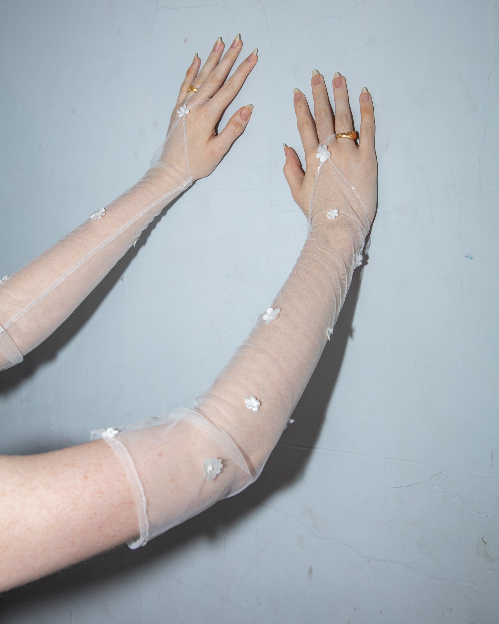 Bridal Gloves Sheer Hand Gloves Daisy Evening Gloves Honeymoonstudios